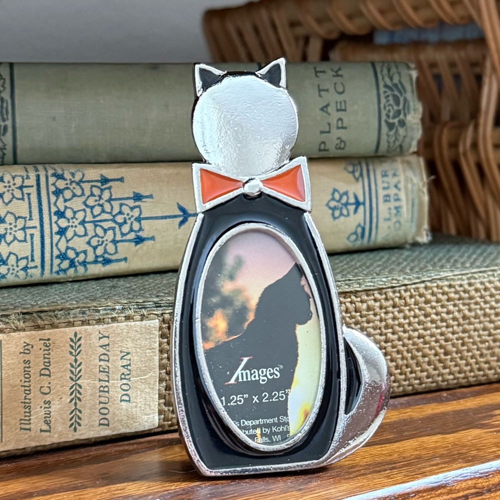 Tuxedo Cat Picture Frame Metal